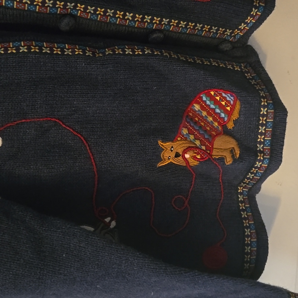 Bechamel Dark Blue Cardigan with Animal Designs - Picture 4 of 10